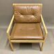 Leather armchair "Bernt Petersen" Scandinavian design 1960.