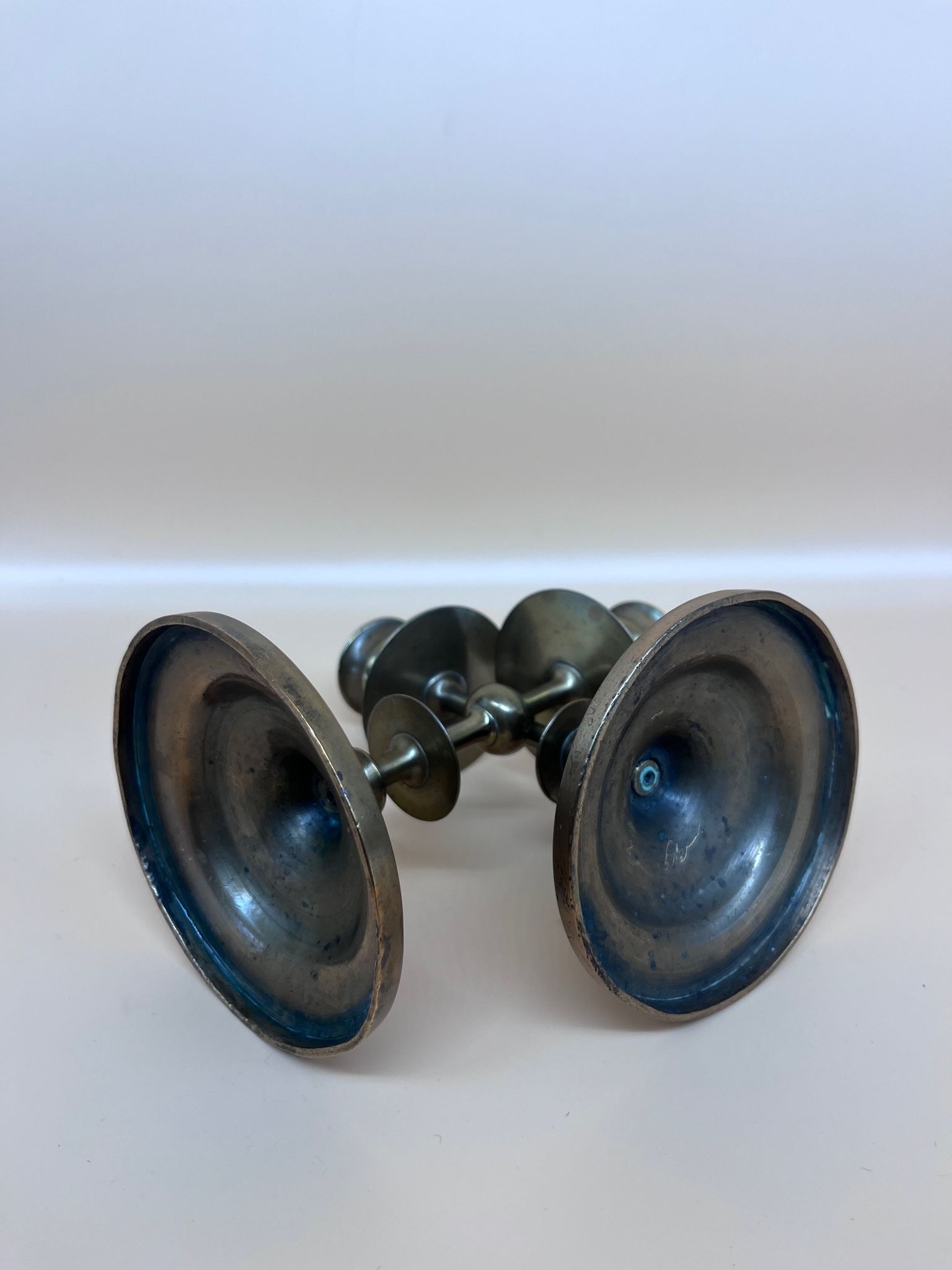 Pair of brass candle holders