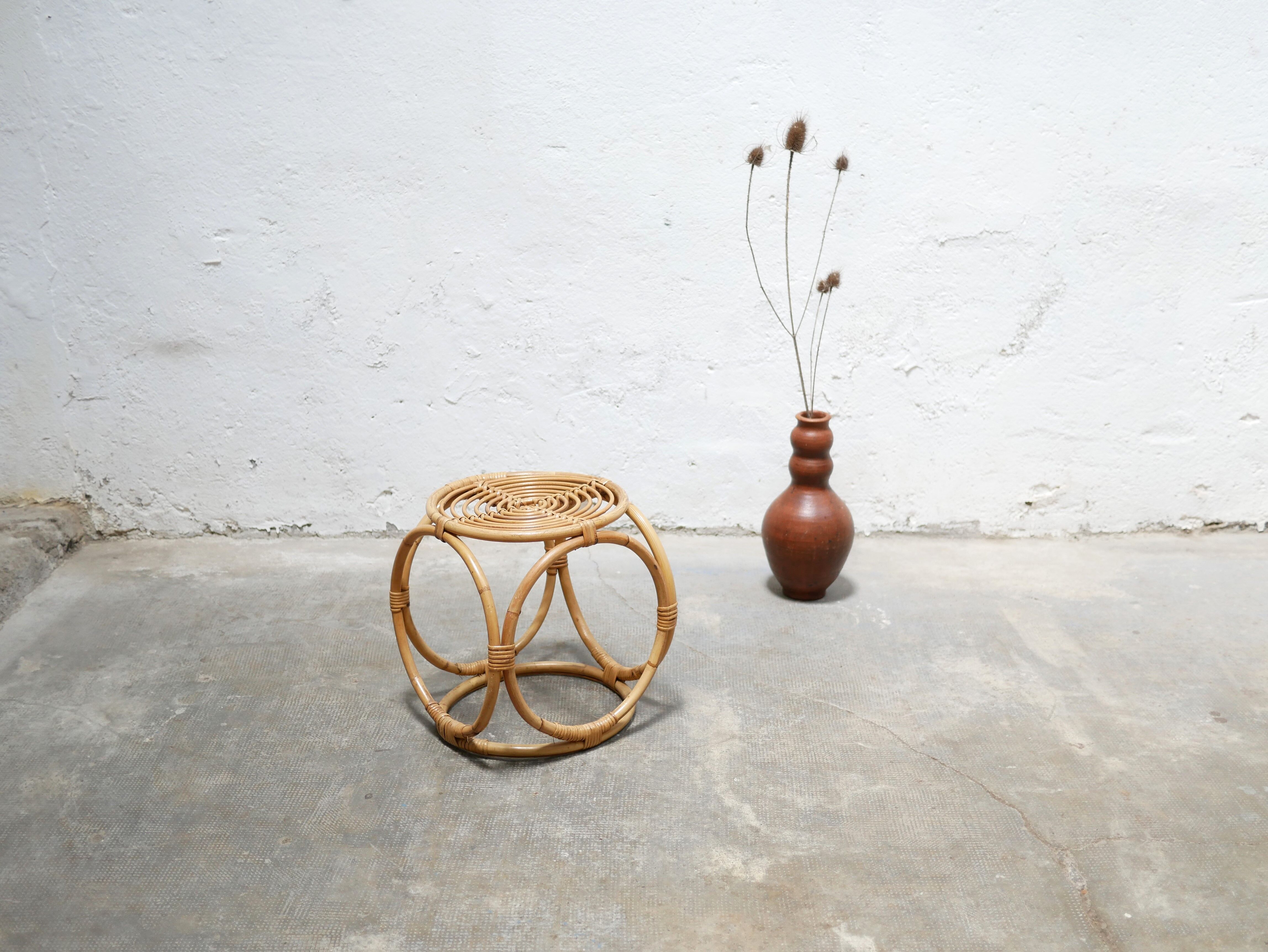 Vintage rattan side table