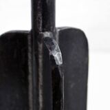 Brutalist cast iron candle holder