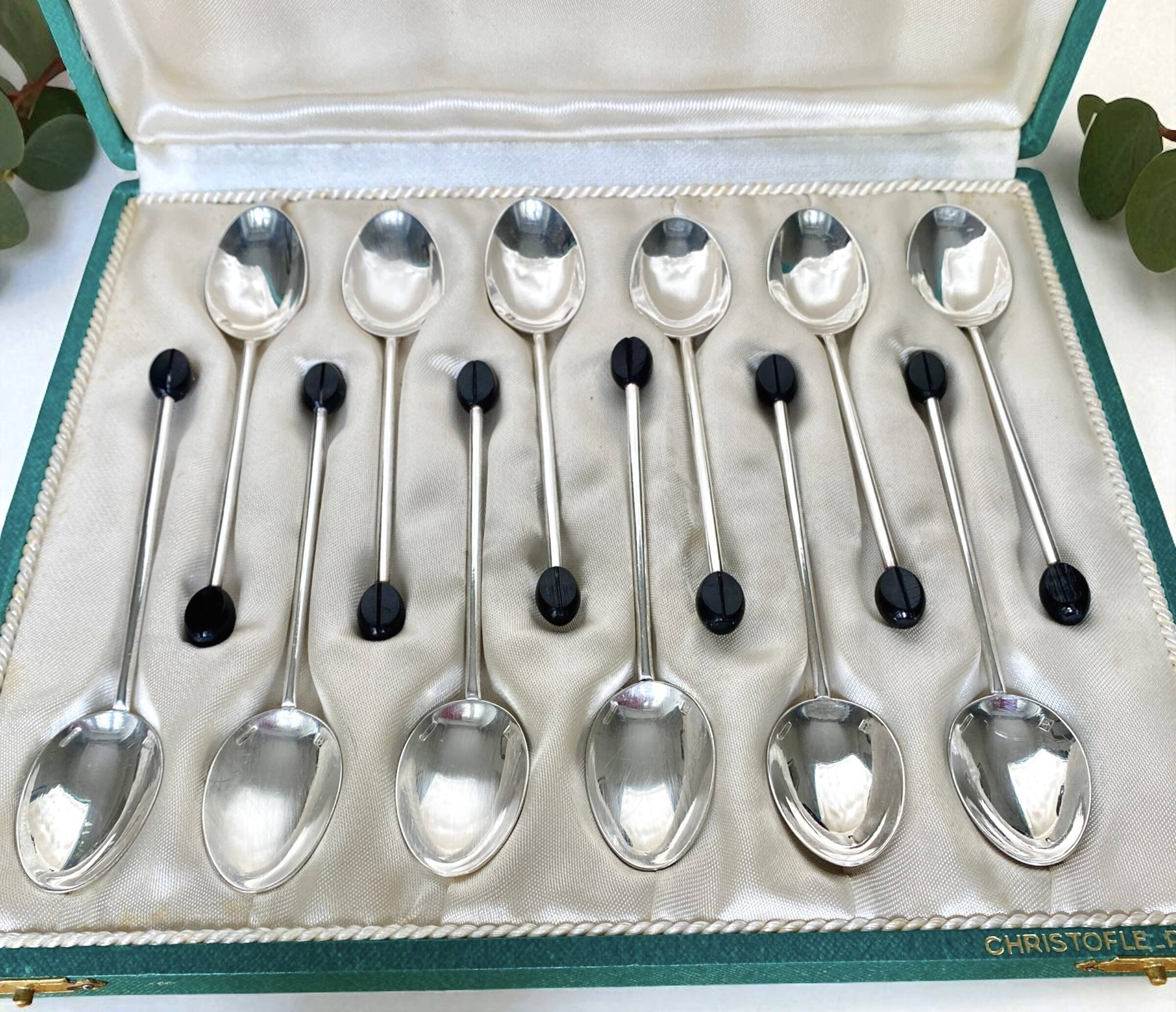 Christofle - 12 espresso spoons model Coffee Bean silver-plated metal