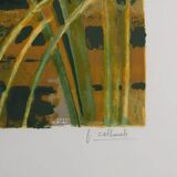 Paul Collomb: The blue irises, original signed lithograph.