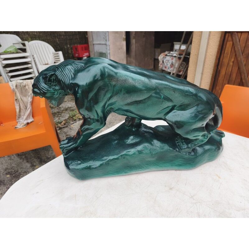 Plaster sculpture "panther" by Charles Valmont