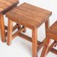 Set of 4 vintage pine stools. France, 1980s