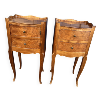 Paire de chevets style louis XV en palissandre