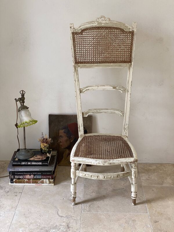 Chaise de nourrice XIXe Napoléon III cannée et patinée