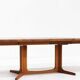 Vintage Glostrup Danish oval extendable dining table solid teak 1960s