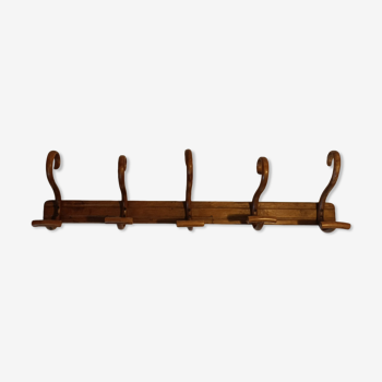 Thonet bistro coat rack 5 patères in curved light wood