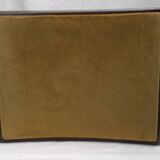 Piano stool bench old wooden tripod foot mustard velvet top