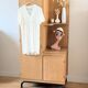 Renovated vintage 1950s oak boarding school wardrobe