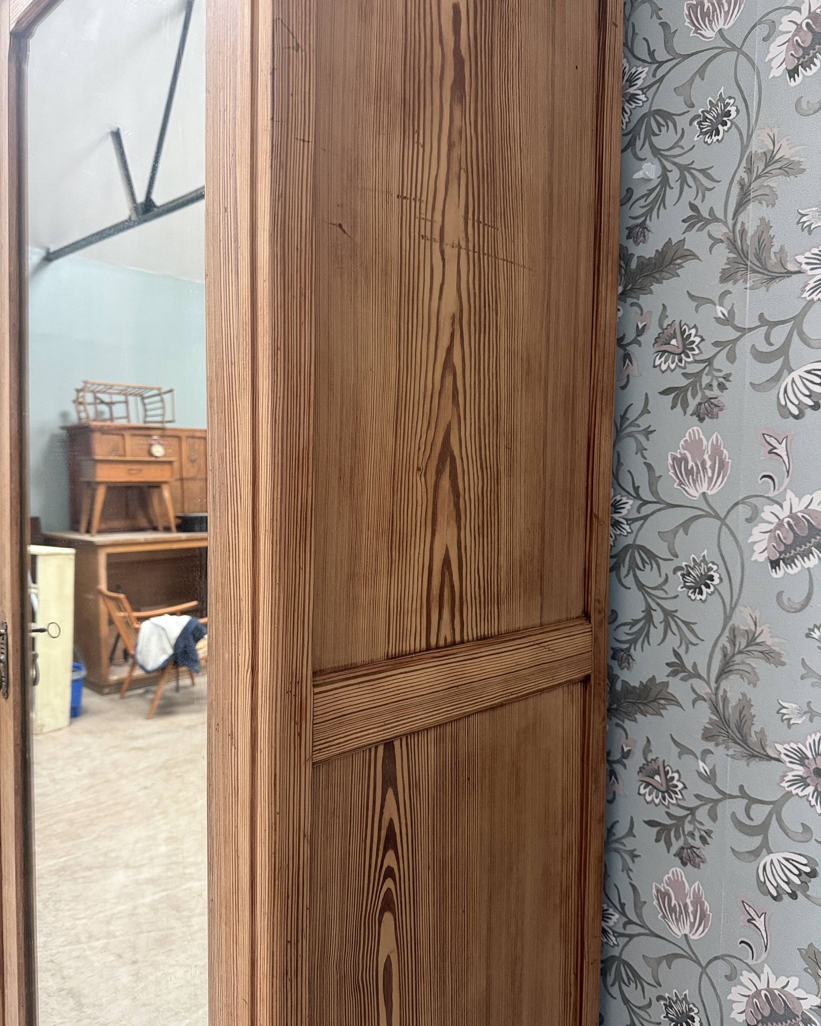 Large renovated country antique wardrobe
