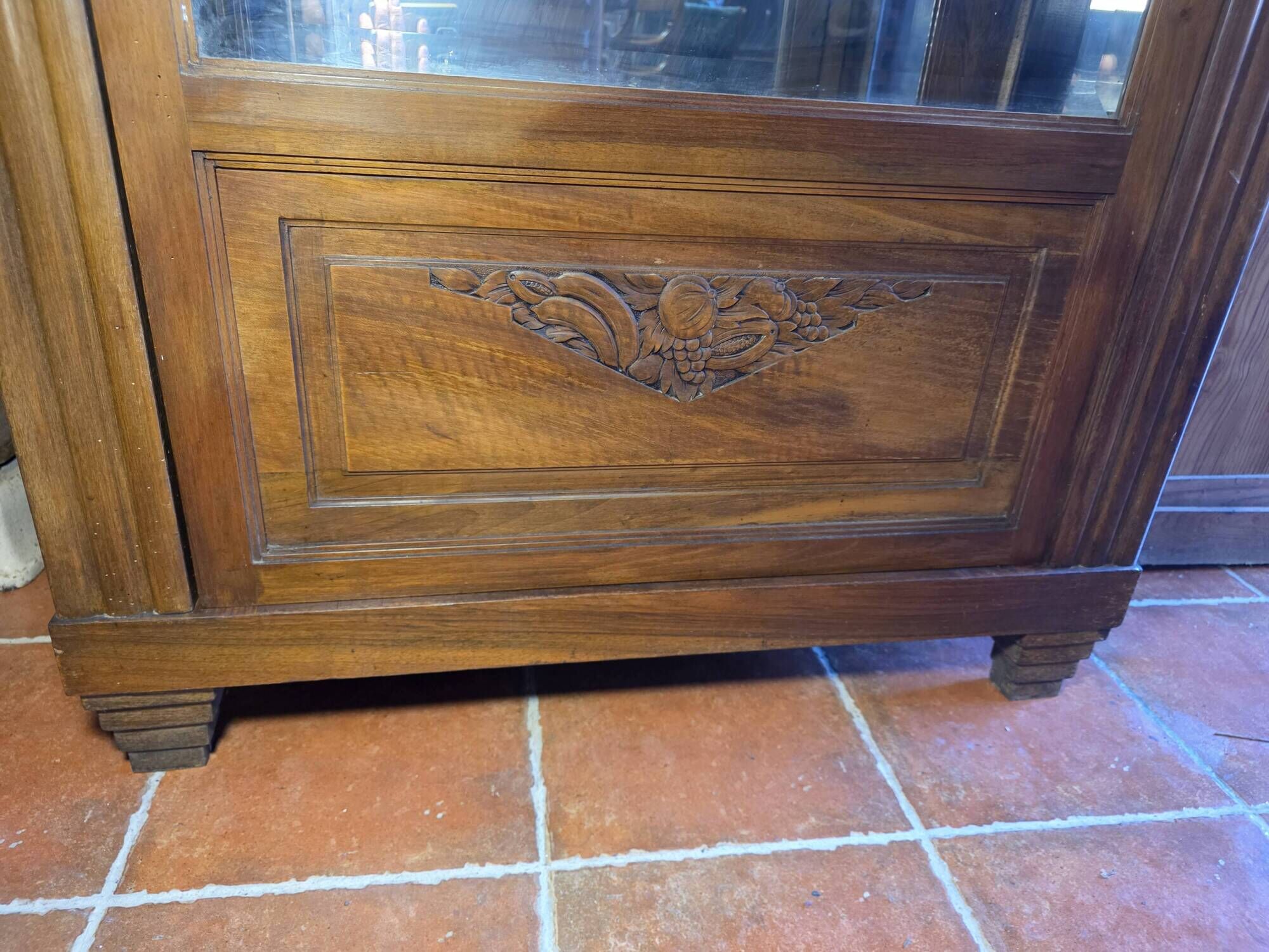 Vitrine art déco en acajou années 1930