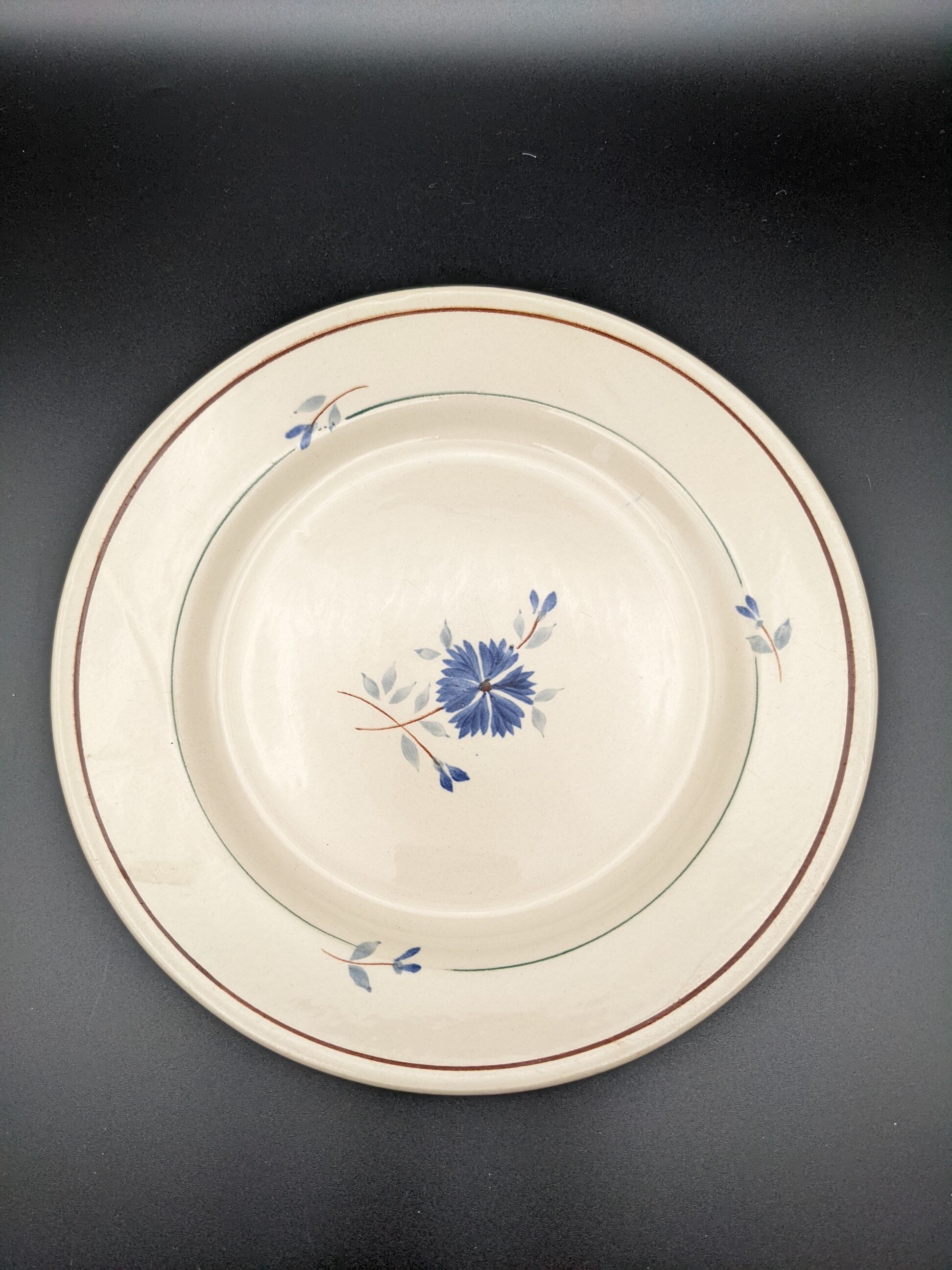 lot 6 flat plates Saint Amand model Prisca flowers