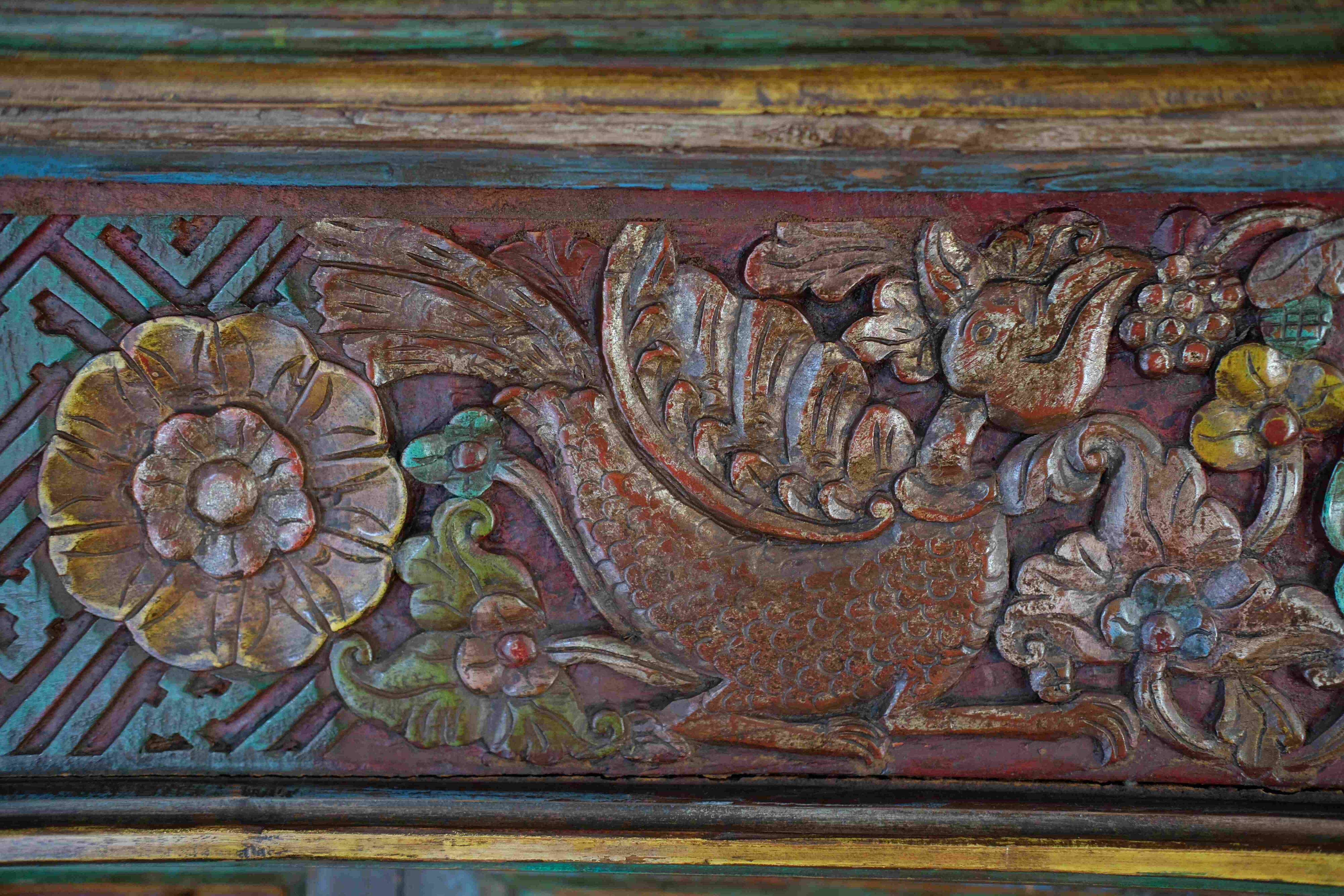Large handcrafted Indonesian cabinet