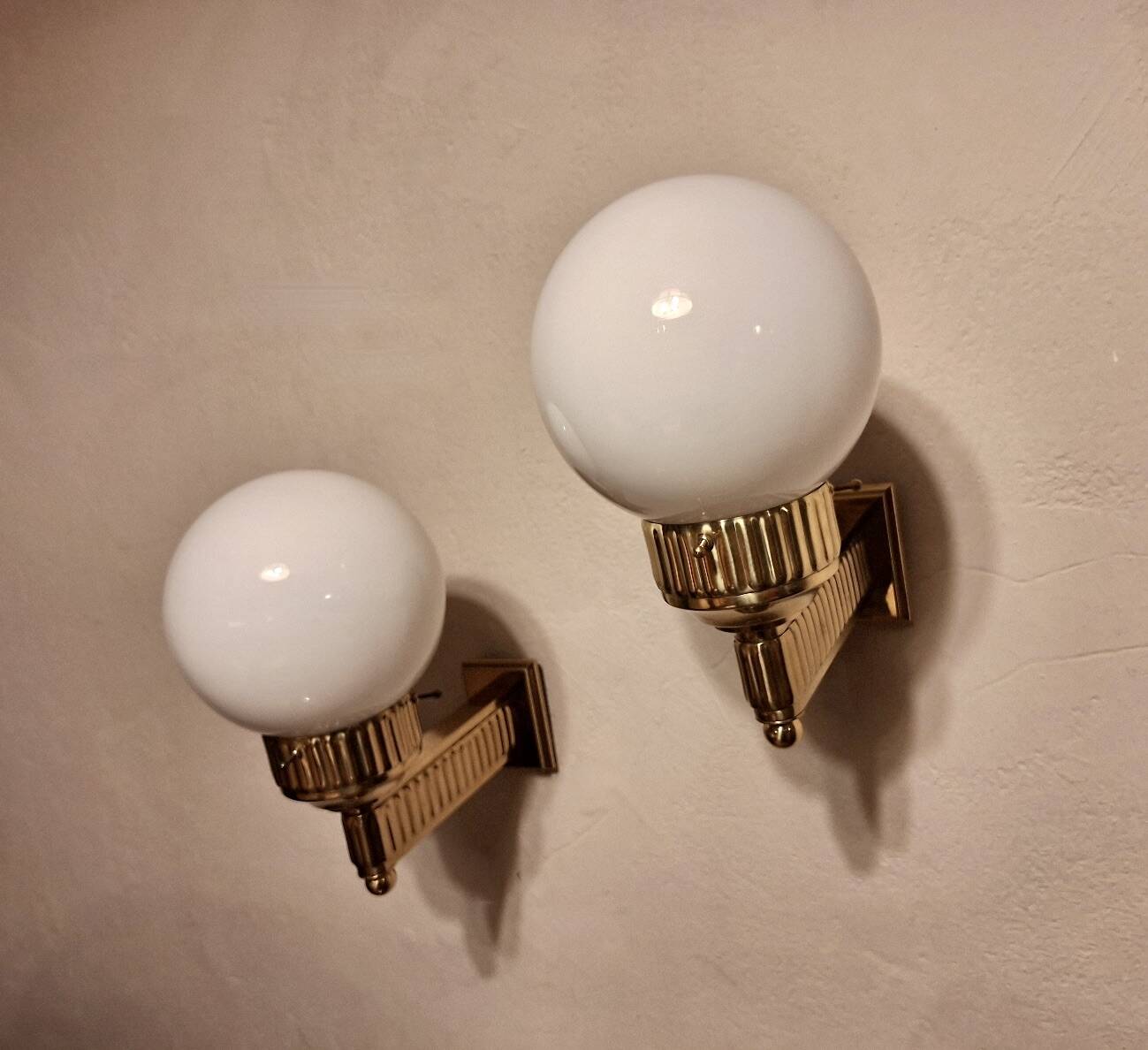 Pair of Astoria brass wall lights by Josef Hoffmann, WOKA Vienna re-edition