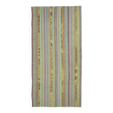 Tapis vintage turc Oushak fait main en laine et coton vert, années 1970