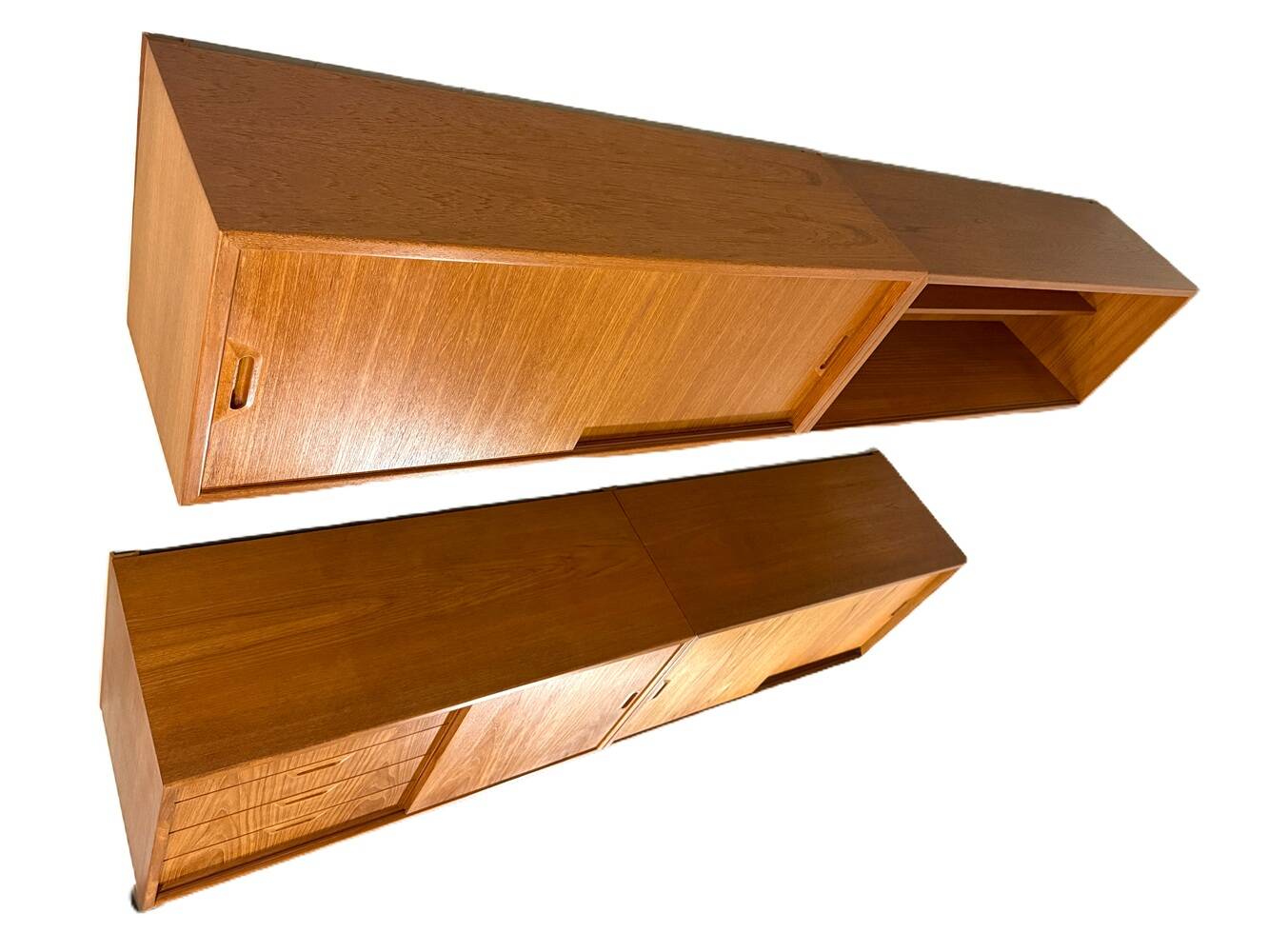 Teak wall system Sven Ellekaer Albert Hansen Denmark 1960s