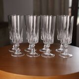 8 flûtes à champagne, modèle "Louvre" Cristal d'Arques