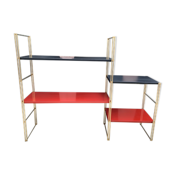 Étagère string noir et rouge, 1960