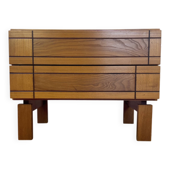 Low cabinet or bedside table with 2 drawers