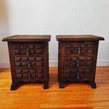 Pair of 1950s Brutalist bedside tables