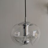 Peill & Putzler "wave" suspension, glass and chrome from the 60s/70s.