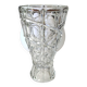 Vintage design vase in crystal. faceted patterns, braces. flared neck