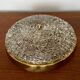 Impressive Mid Century Modern brass and ice glass ceiling lamp