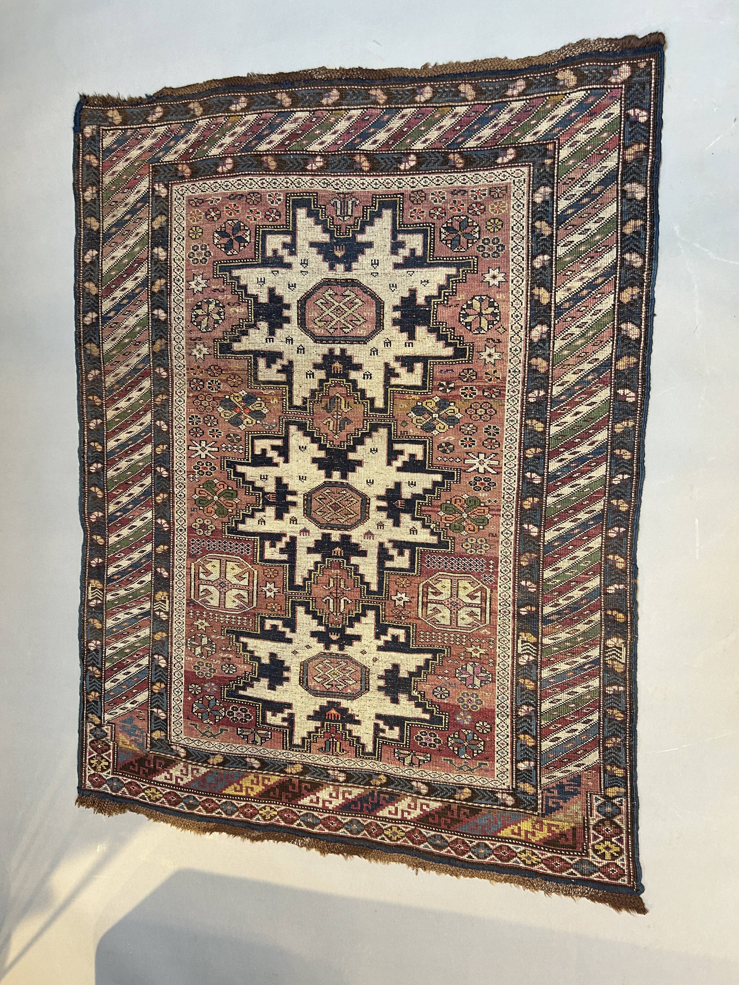 Antique Caucasian Kazak Rug