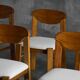 Brutalist dining chairs, France, 1960s