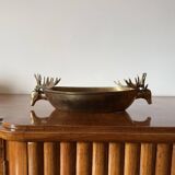 Mid-century Modern brass deers centerpiece / bowl, France 1970s