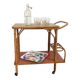 Rolling dessert trolley rattan bamboo terracotta