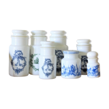 7 old jars of opaline glass