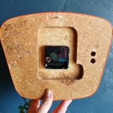 Vintage formica clock silent wall clock "Jaz white orange"