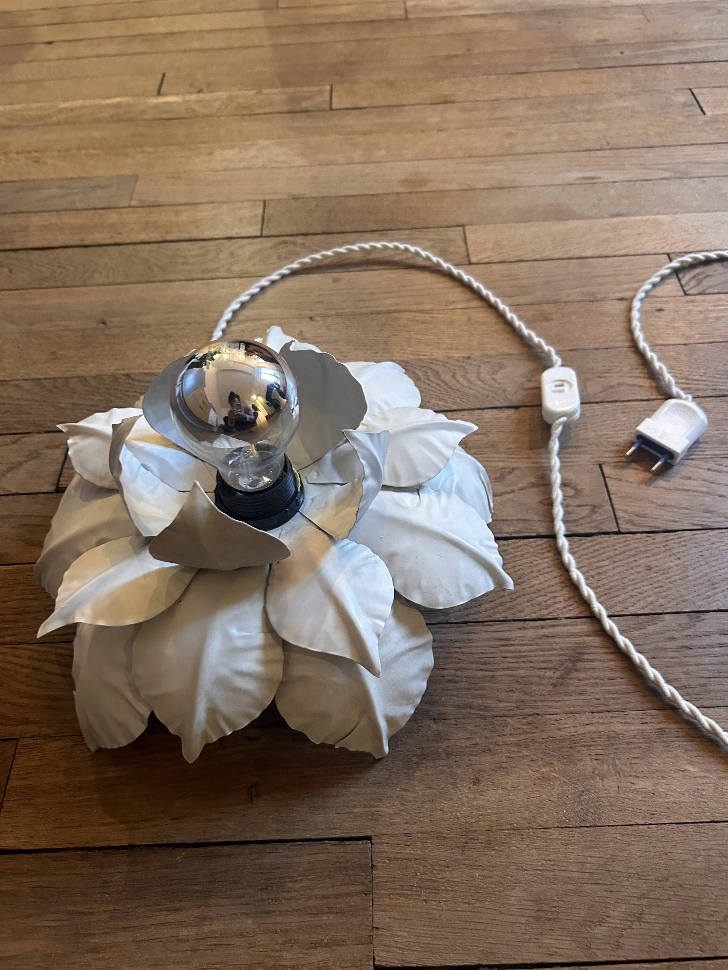 70s metal flower wall light