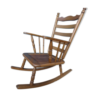 Rocking-chair solid oak fan backrest