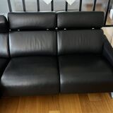 Black leather Steiner sofa