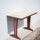 30s bistro table in wood and aluminum
