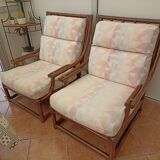 Dark brown rattan living room