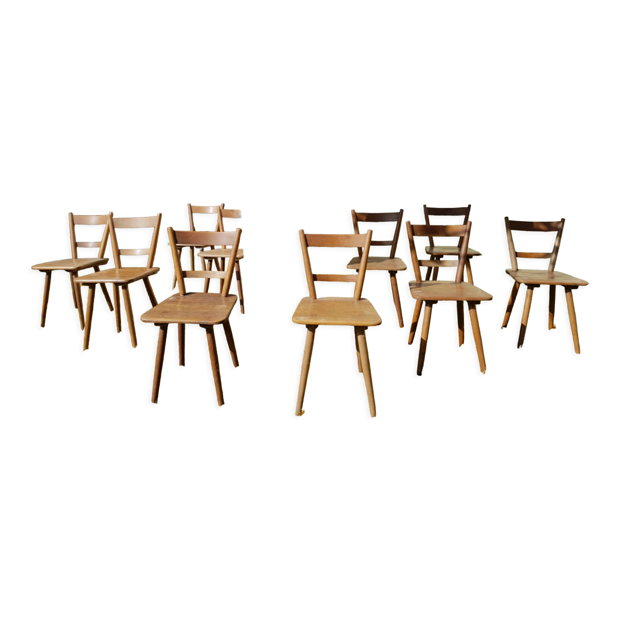 Ensemble 10 chaises Adolf Schneck 1947