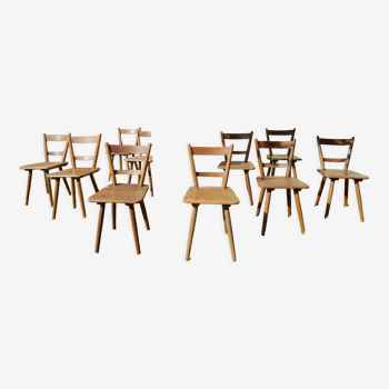 Ensemble 10 chaises Adolf Schneck 1947