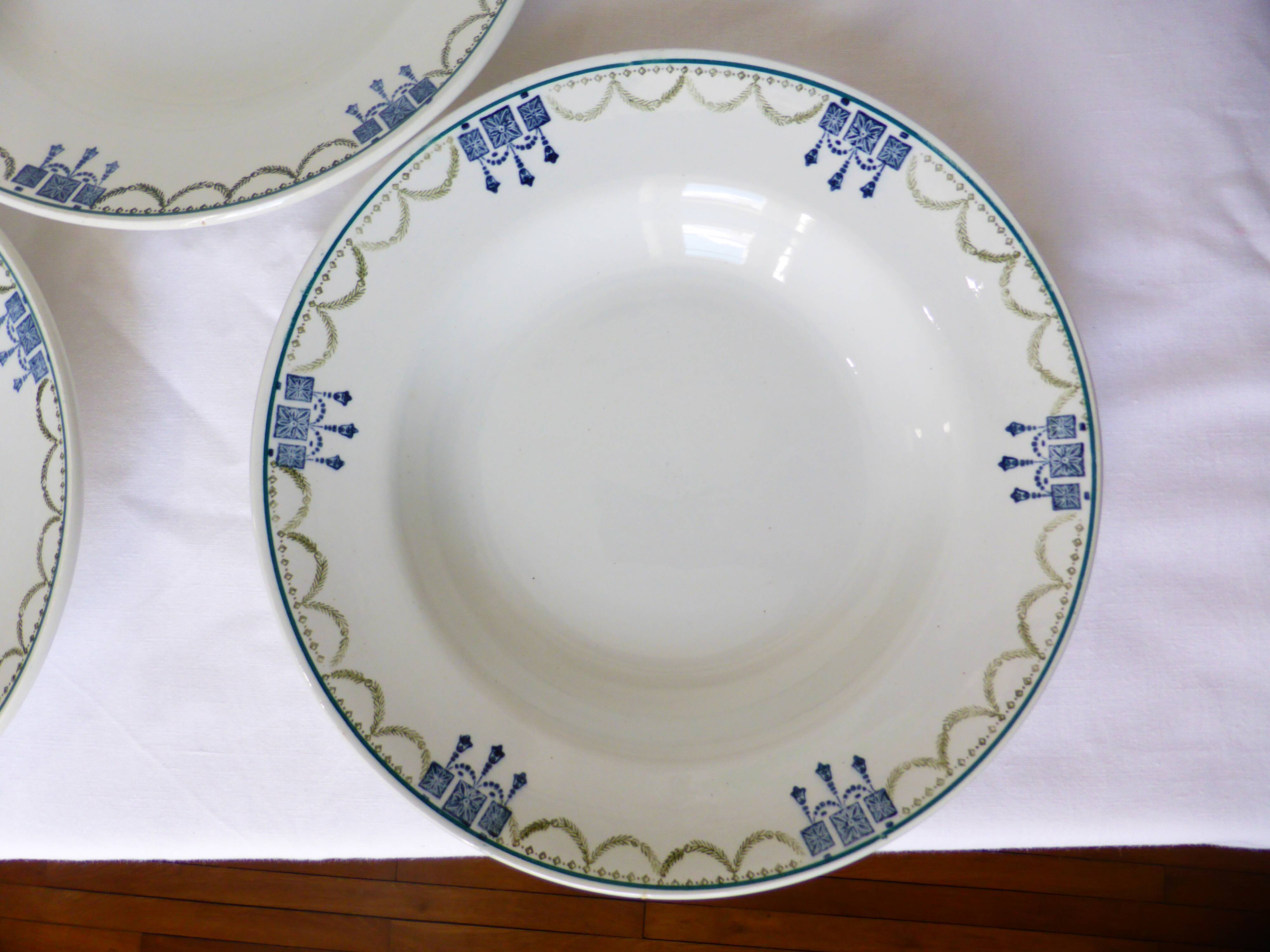 3 vintage deep plates from St Amand 220645