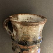 Set of 3 Danish Waldorff cups and 3 saucers in glazed stoneware