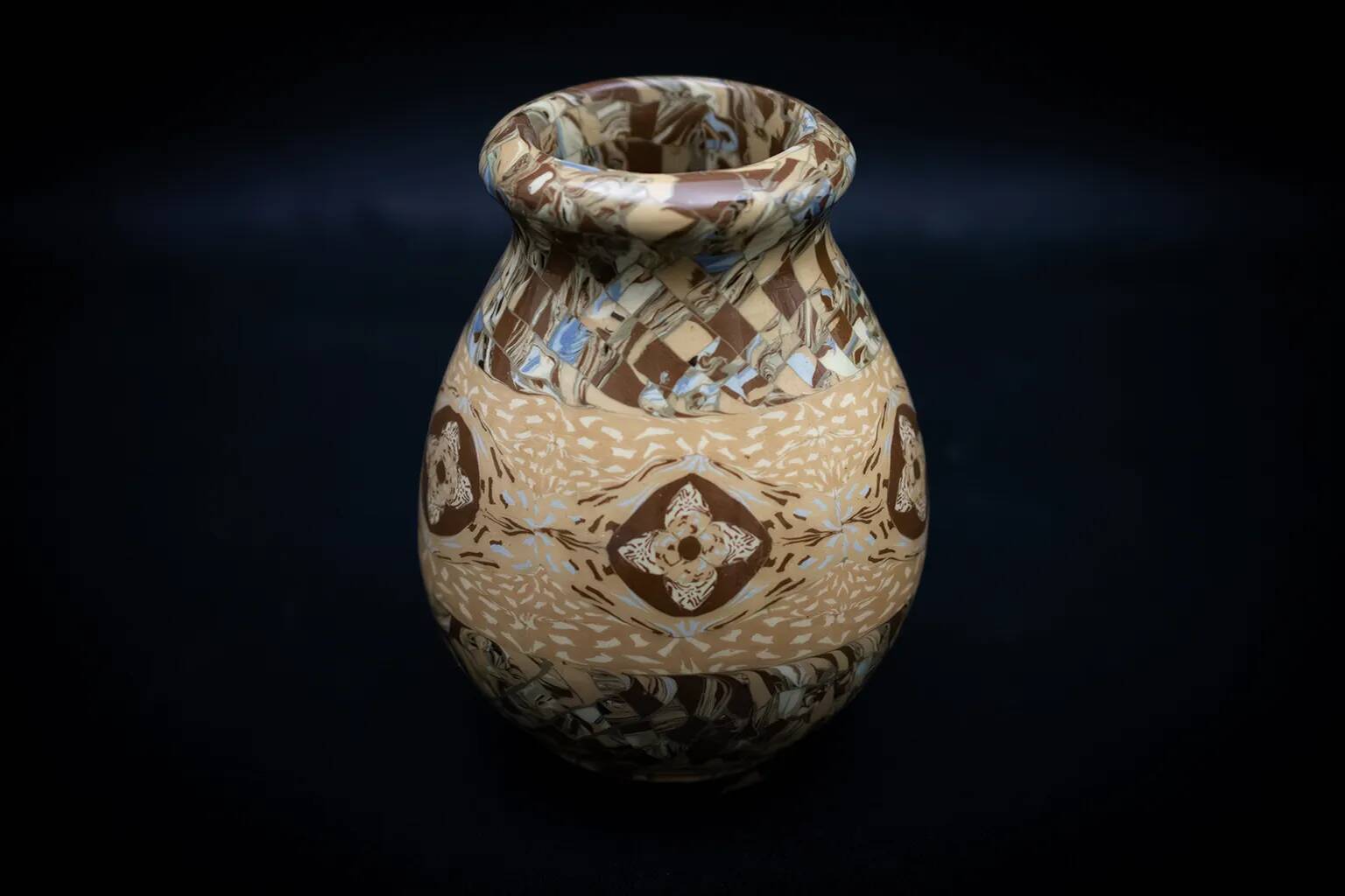 Vase Gerbino en terre mêlée à nuances beiges
