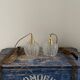 Set of two vintage electric chiseled glass handhelds