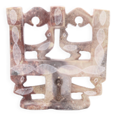 Moroccan candle holder decorated with carved stone birds, 1970s