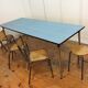 Blue formica table