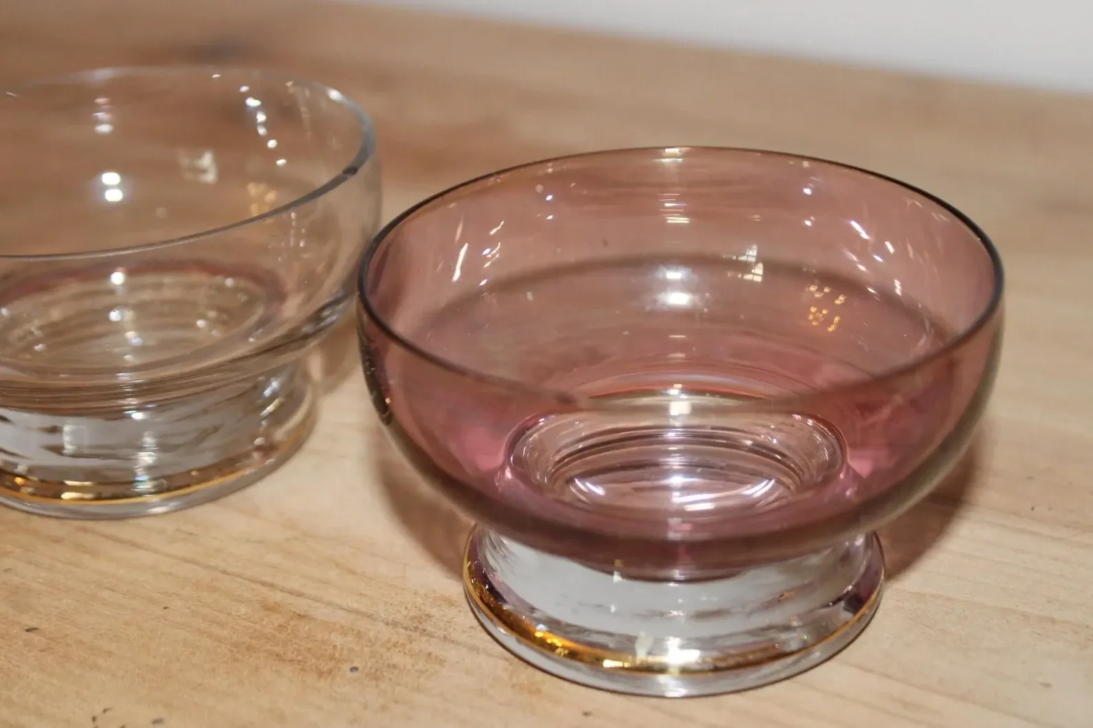 Set of 6 vintage multicoloured glass dessert bowls – 1970s
