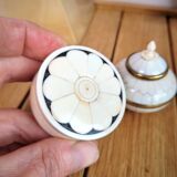 Pair ivory & brass boxes