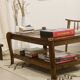 Vintage coffee table in wood and bamboo year 70
